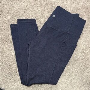 Athleta Navy Blue salutation High-Waisted Leggings with stash pocket